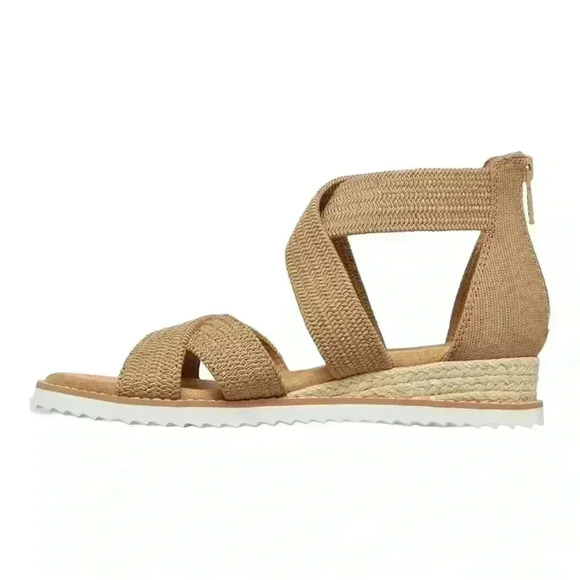 Skechers Women's BOBS Desert Kiss Adobe Princess Sandal Size 9.5 Tan Brand New - Picture 10 of 11